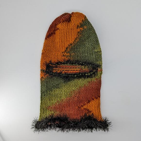 Sunset Multicolor Fairy Grunge Fuzzy Knitted Handmade Balaclava Winter Hat - Picture 5 of 8